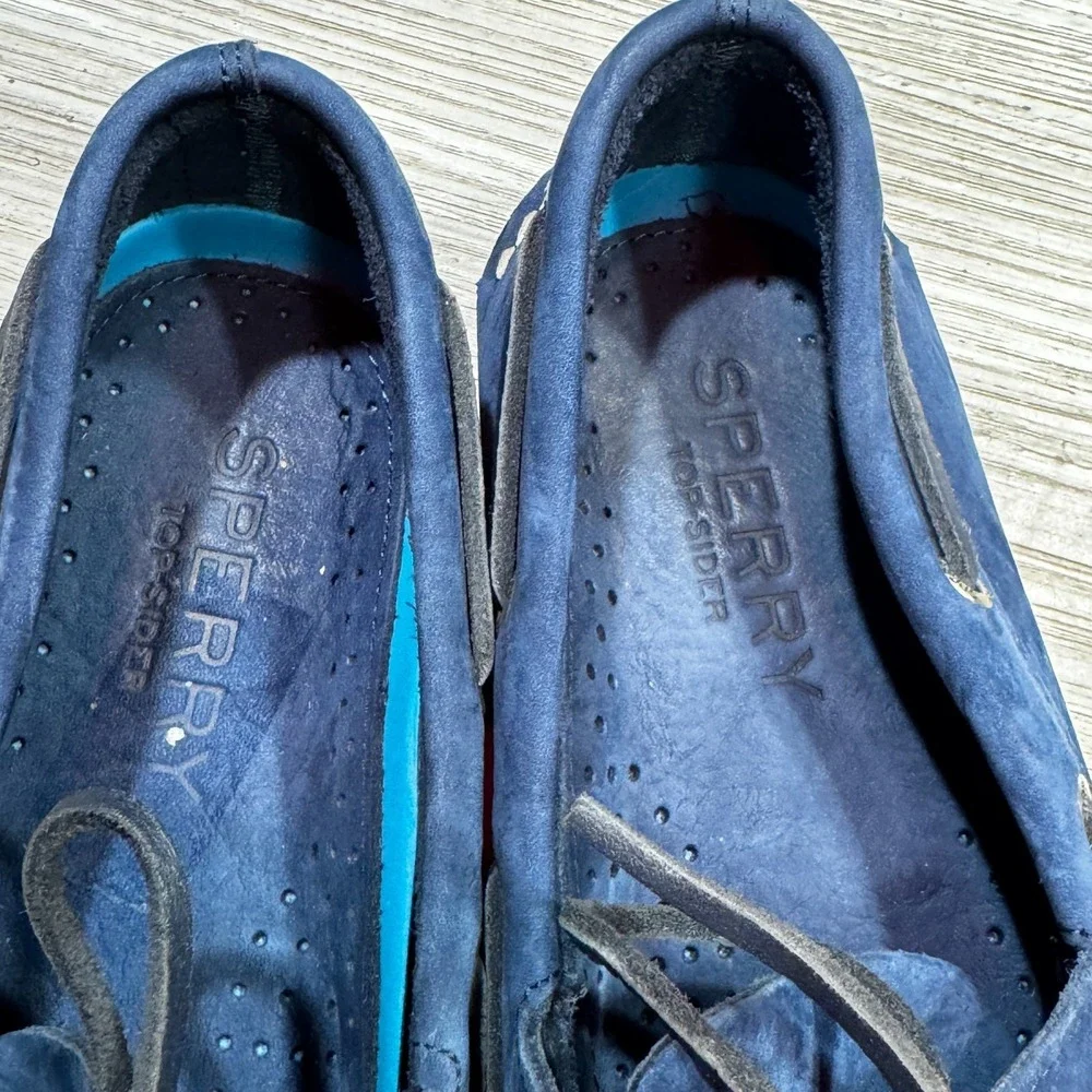 Sperry Top Sider Royal Blue Suede Boat Shoes Blue Soles 10 M